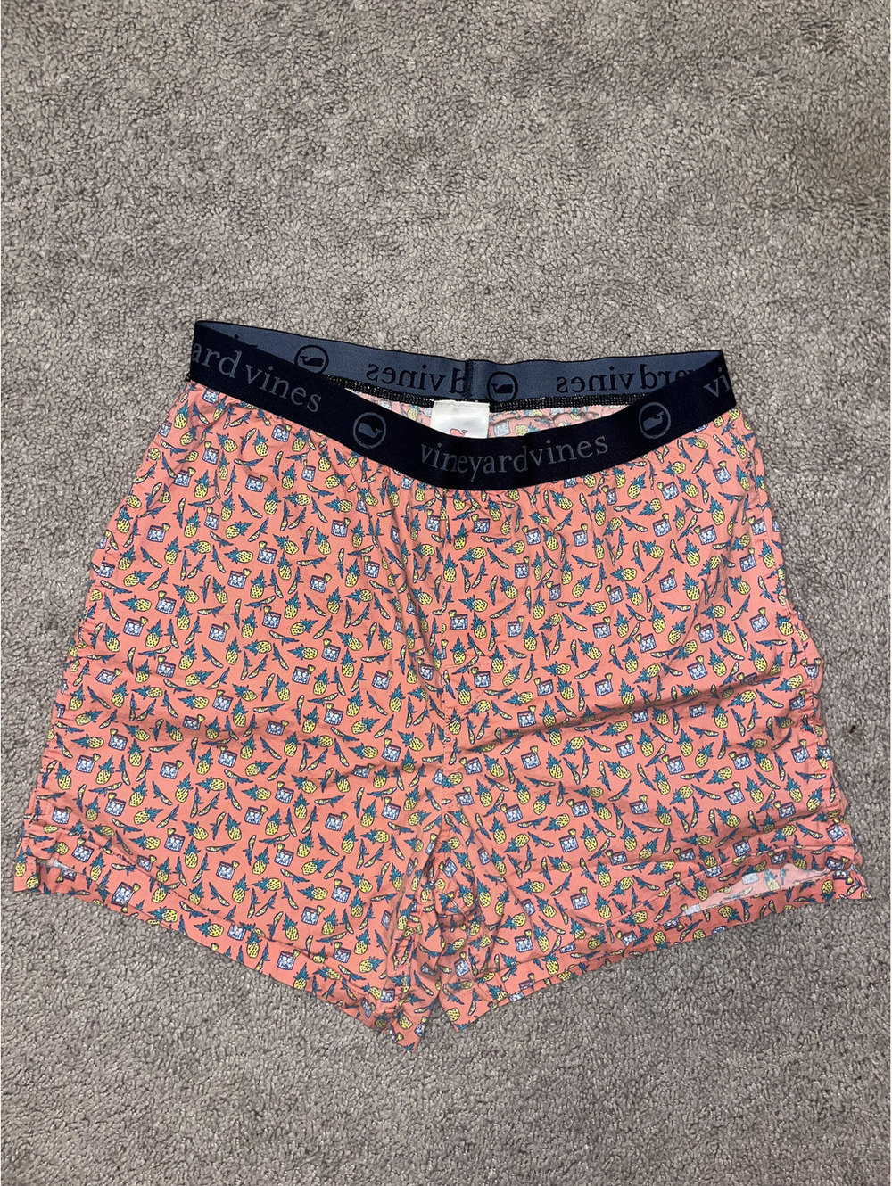 Vineyard Vines Small Pink Pineapple Print Boxer Shorts